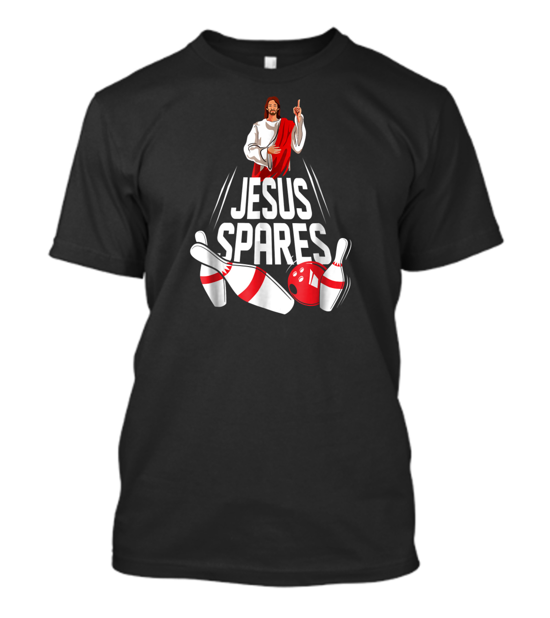 Jesus Spares Bowling Pins And Ball T-Shirt