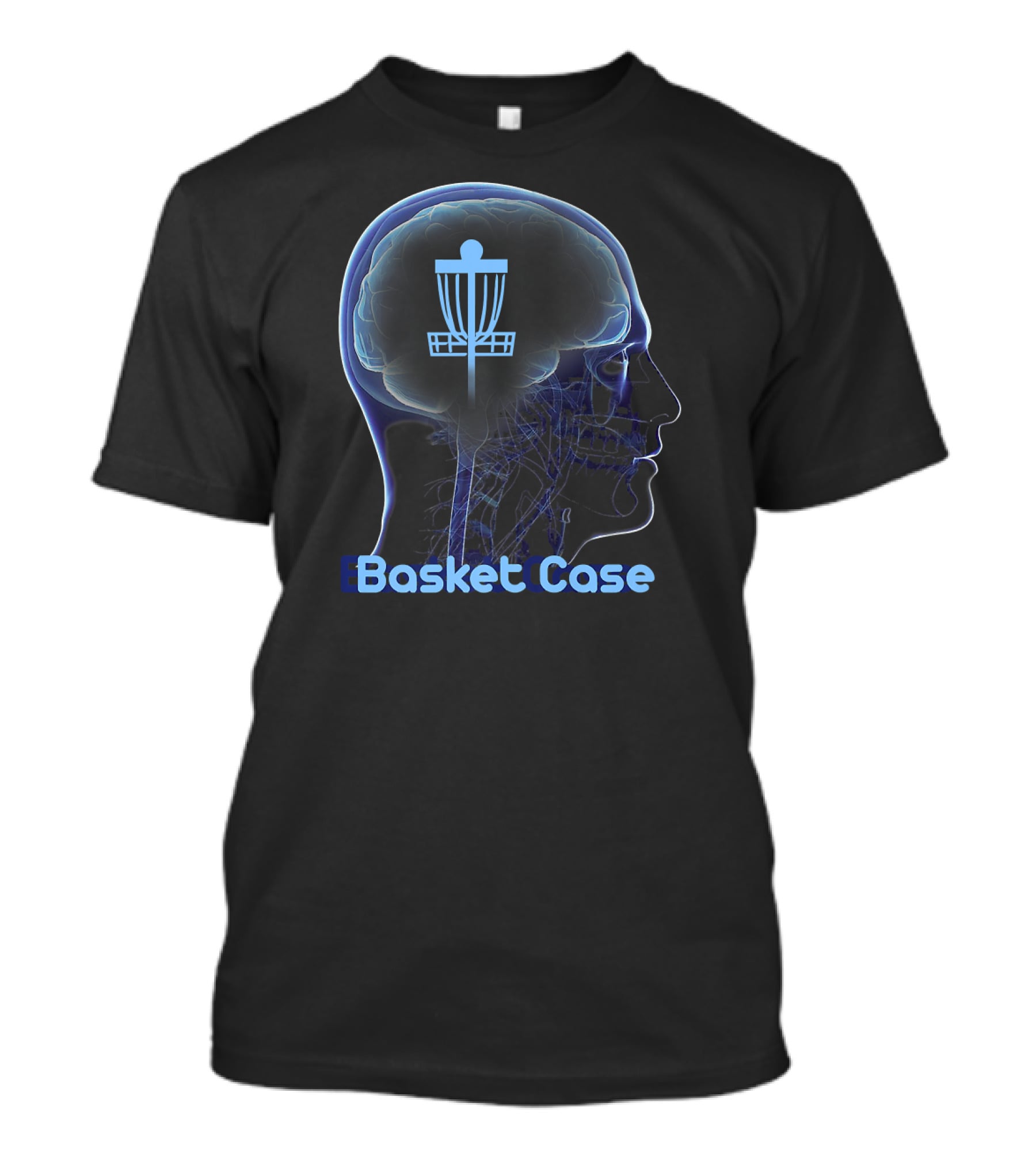 Basket Case Disc Golf Frisbee Target Brain T-Shirt