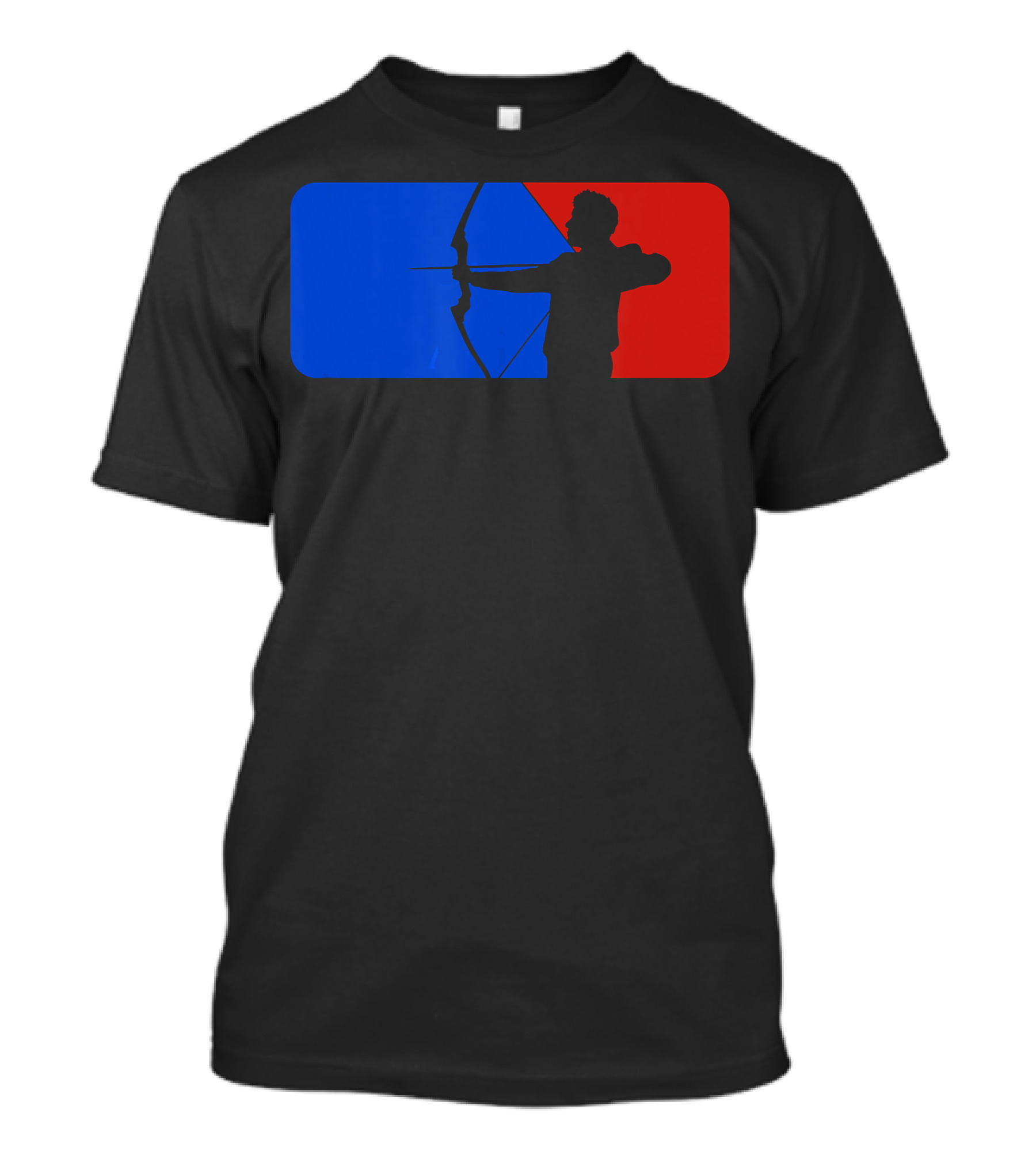 Archery Fans Lovers Bow Arrow Silhouette Red Blue T-Shirt
