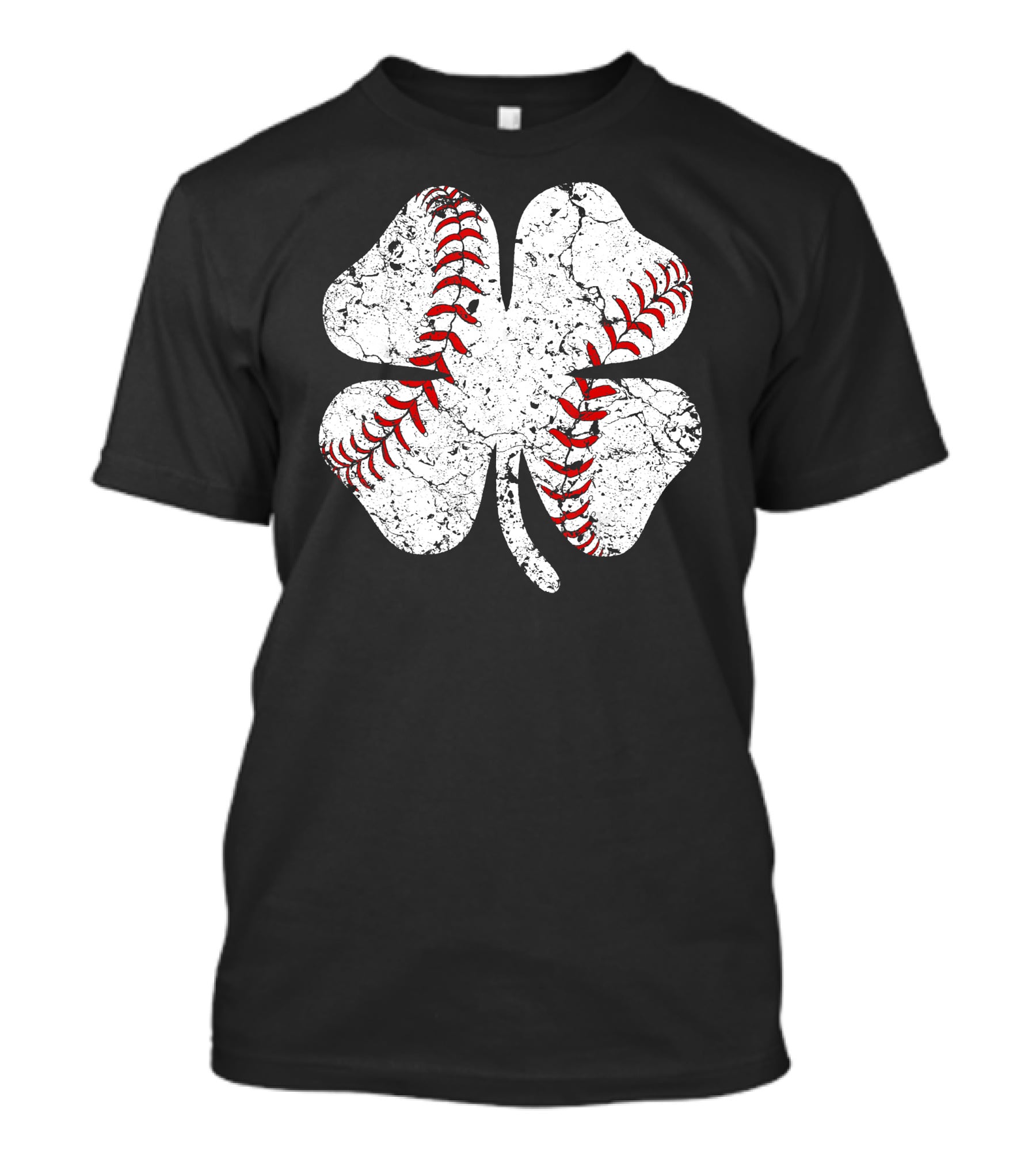 Baseball St Patricks Day Clover Stitching T-Shirt