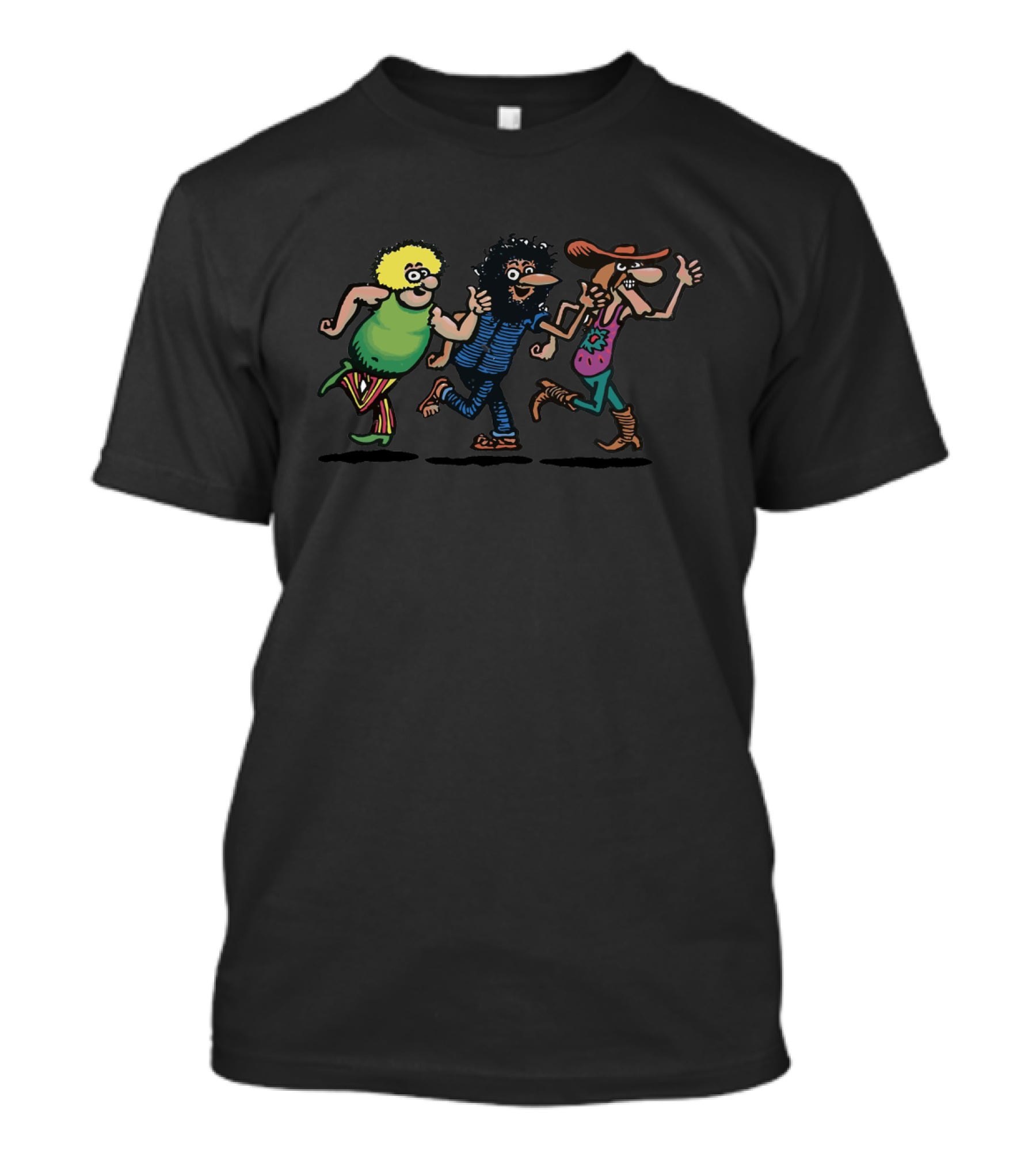 The Fabulous Furry Freak Brothers Comic Style Trio Walking T-Shirt