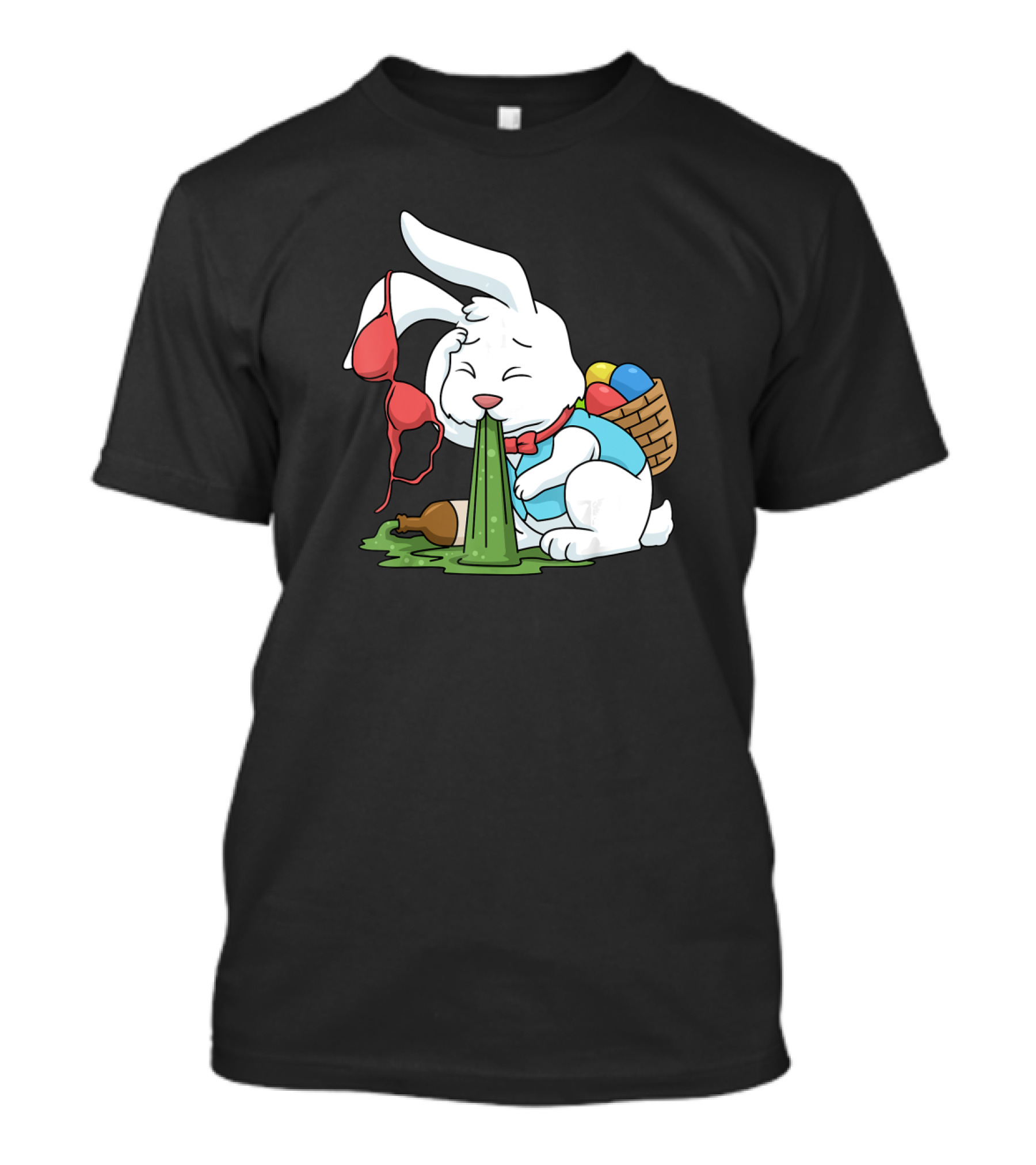 Funny Easter Bunny Egg Hunt Hangover With Bra And Eggs T-Shirt