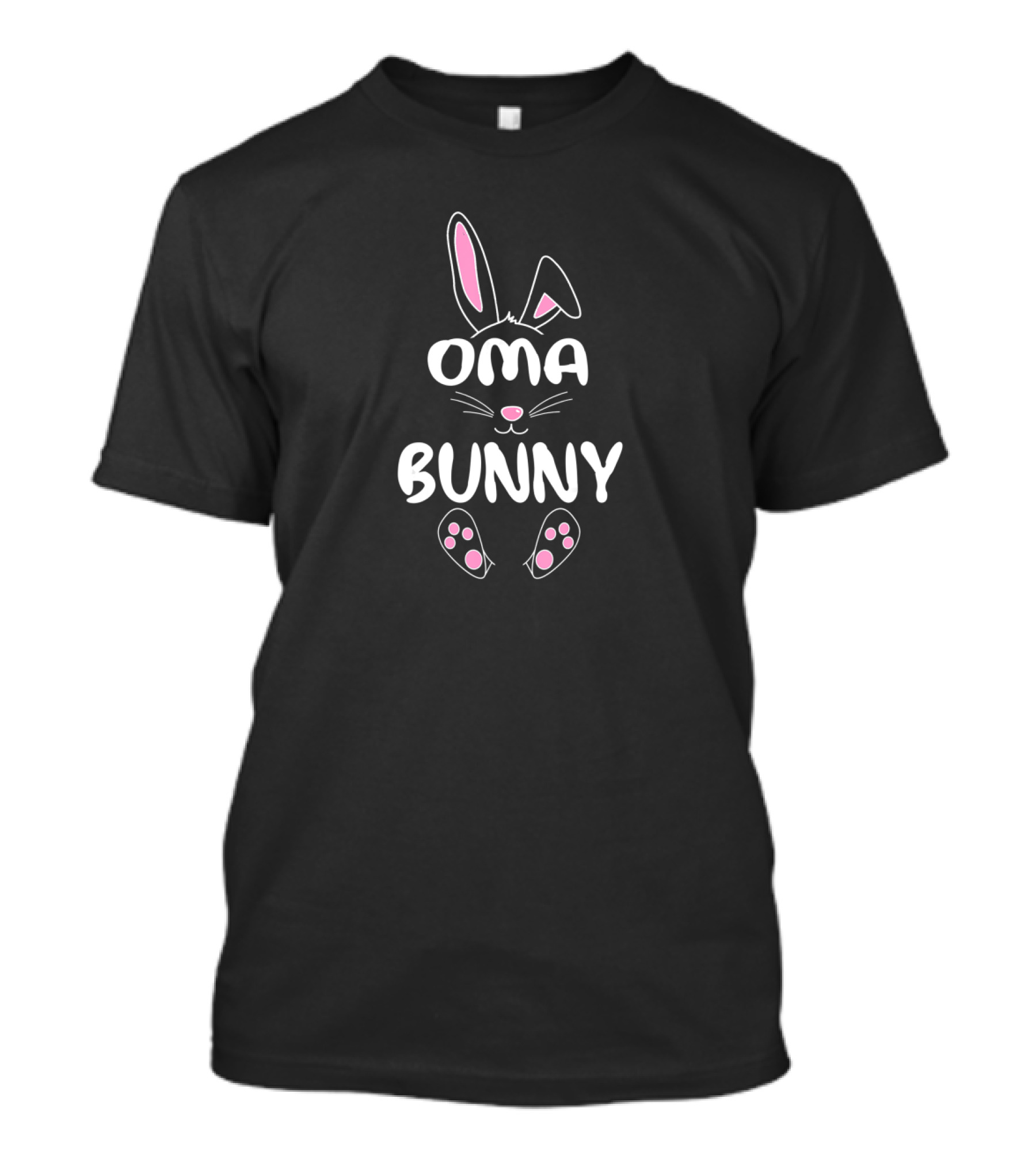Oma Bunny Easter Group Cute Rabbit Face Ears Pink Nose Paws T-Shirt