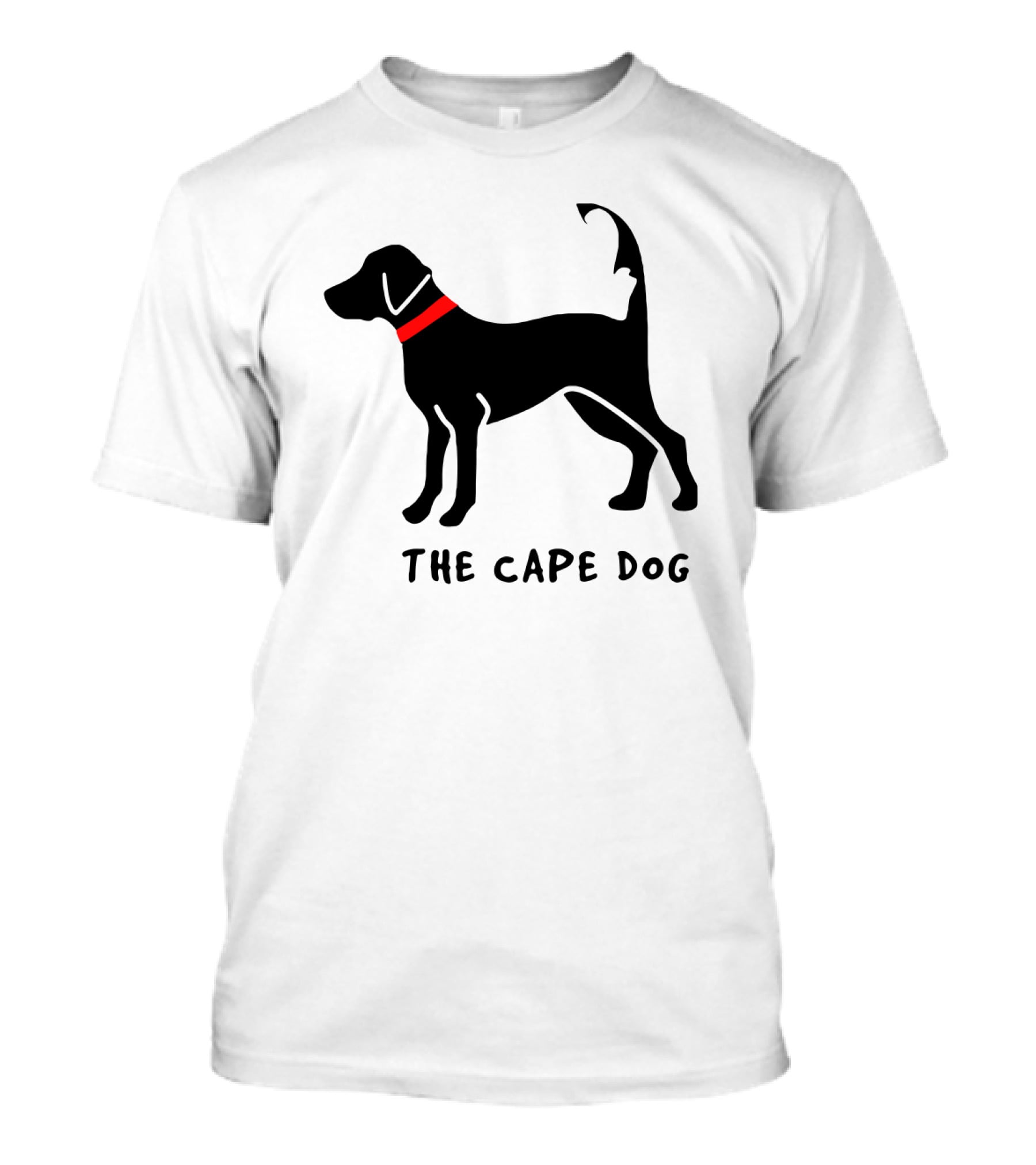 Cape Cod Dog The Cape Dog Black Silhouette With Red Collar T-Shirt