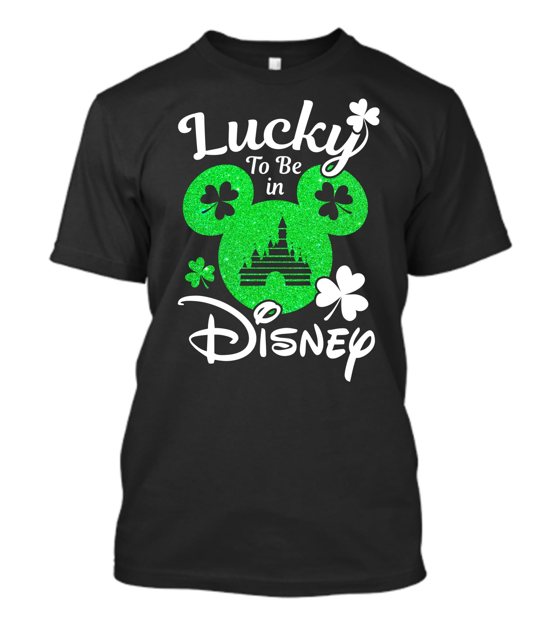 Lucky To Be In Disney Shamrock Castle Mickey Head T-Shirt