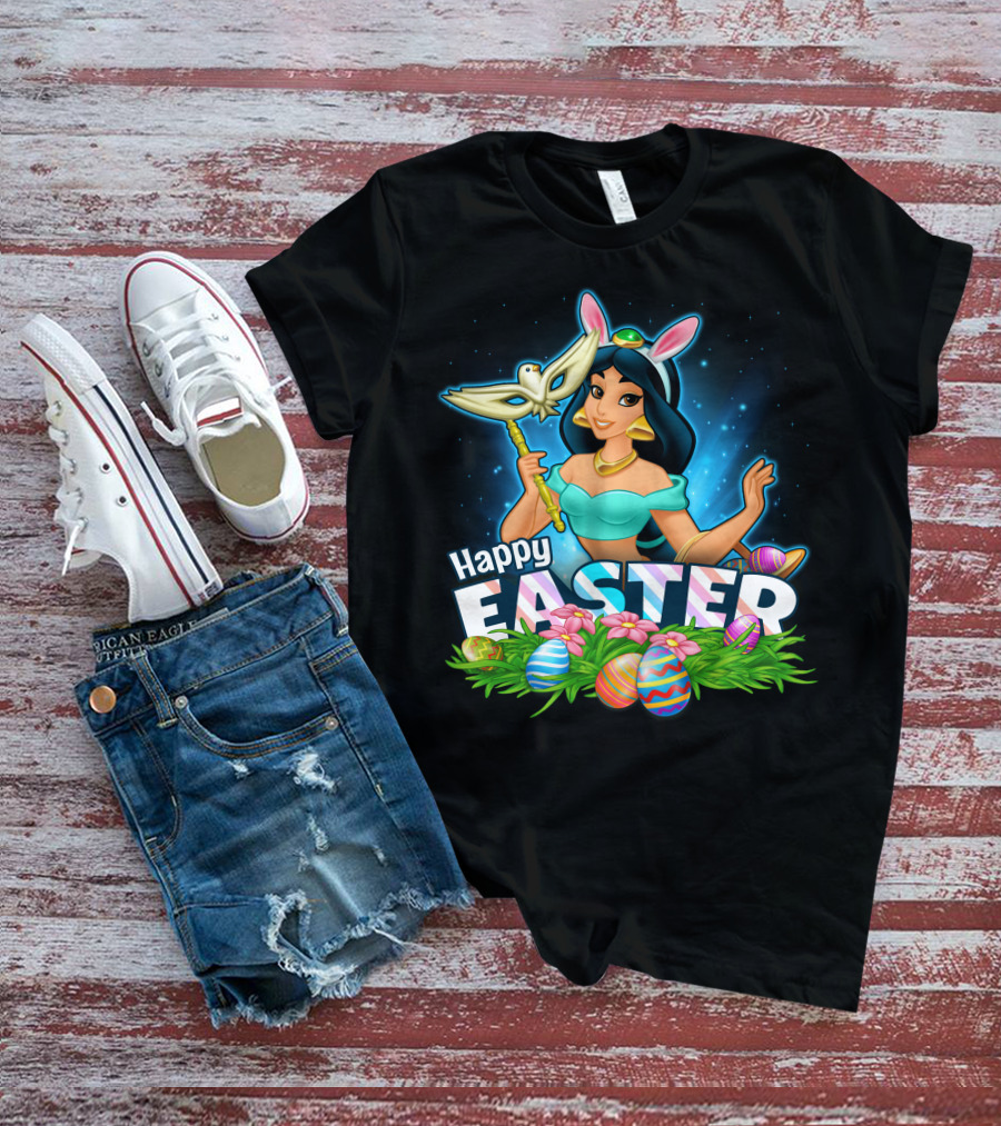 Jasmine Happy Easter Eggs And Bunny Ears T-Shirt