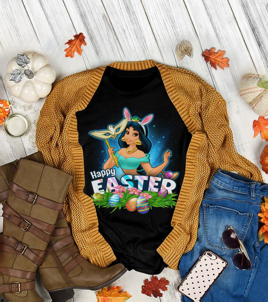 Jasmine Happy Easter Eggs And Bunny Ears T-Shirt