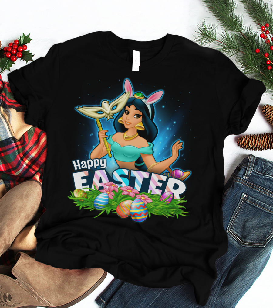 Jasmine Happy Easter Eggs And Bunny Ears T-Shirt