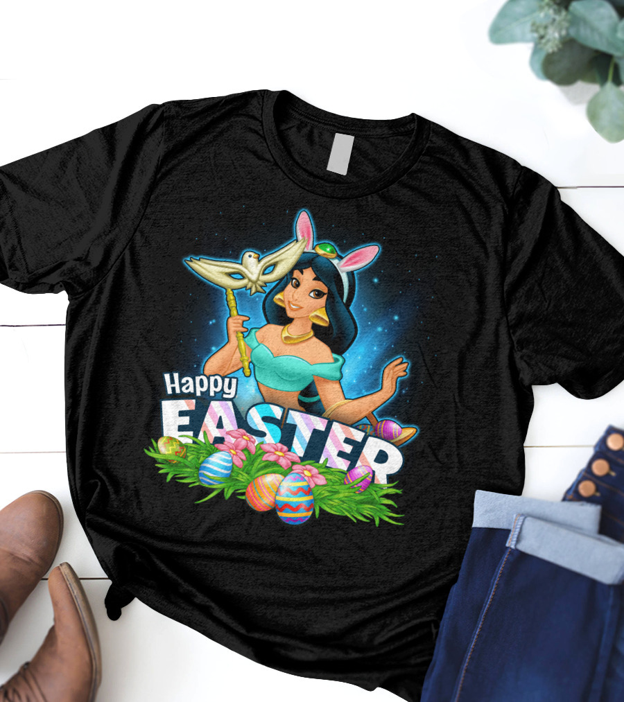 Jasmine Happy Easter Eggs And Bunny Ears T-Shirt