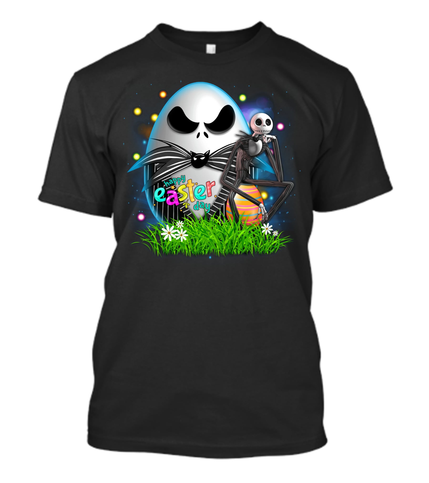 Happy Easter Day Jack Skellington Sitting By Egg T-Shirt