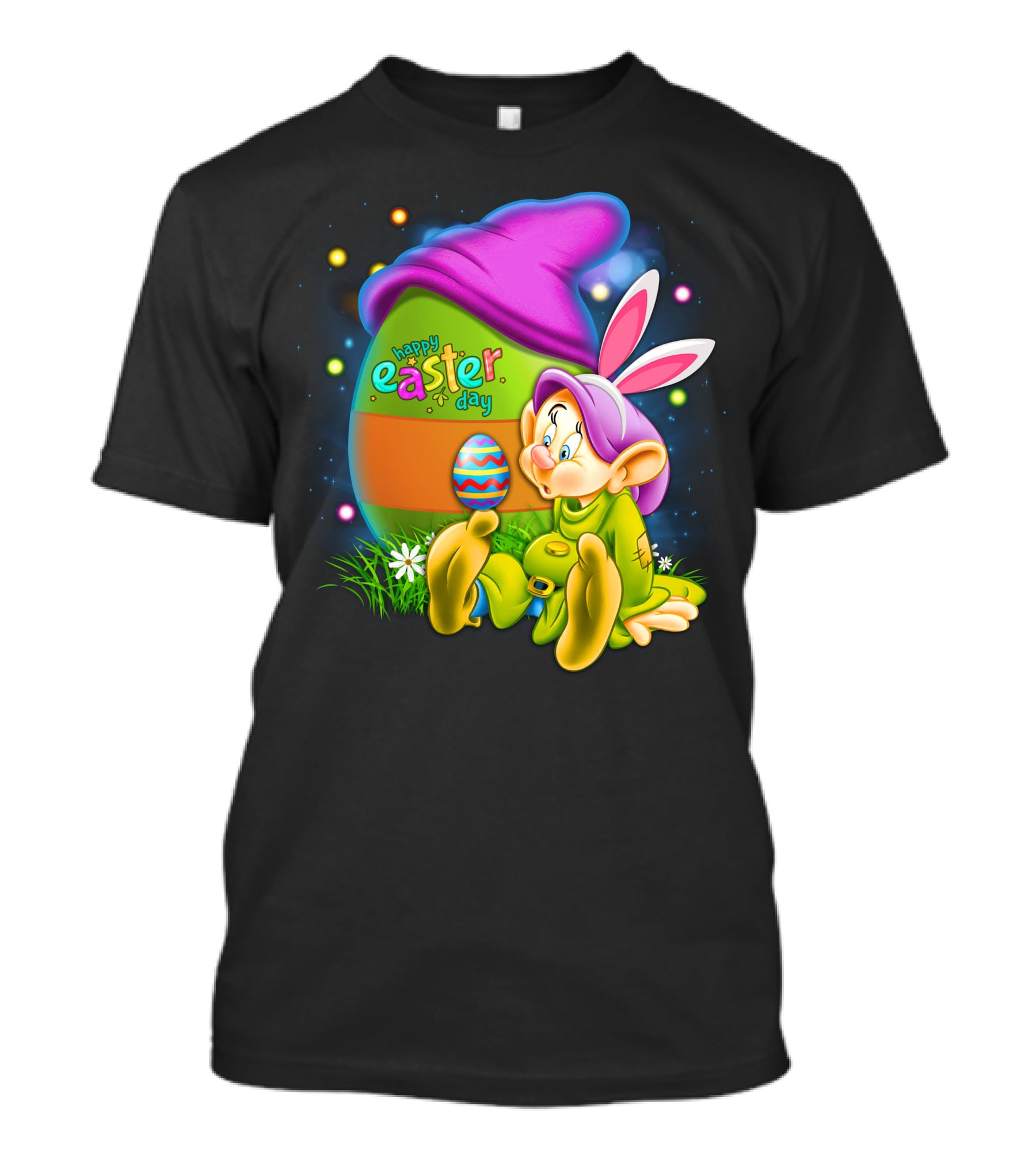Happy Easter Day Dopey With Colorful Egg And Bunny Ears T-Shirt