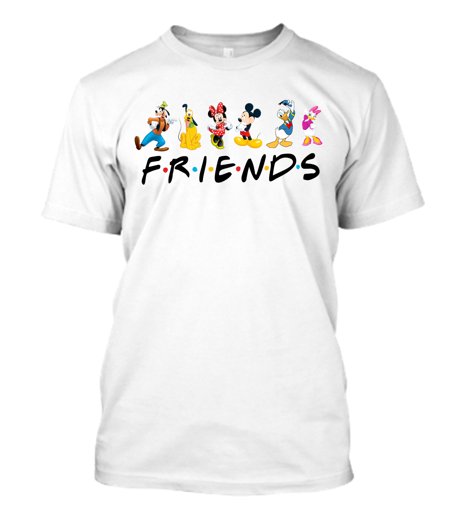 Disney Friends Goofy Pluto Minnie Mickey Donald Daisy T-Shirt
