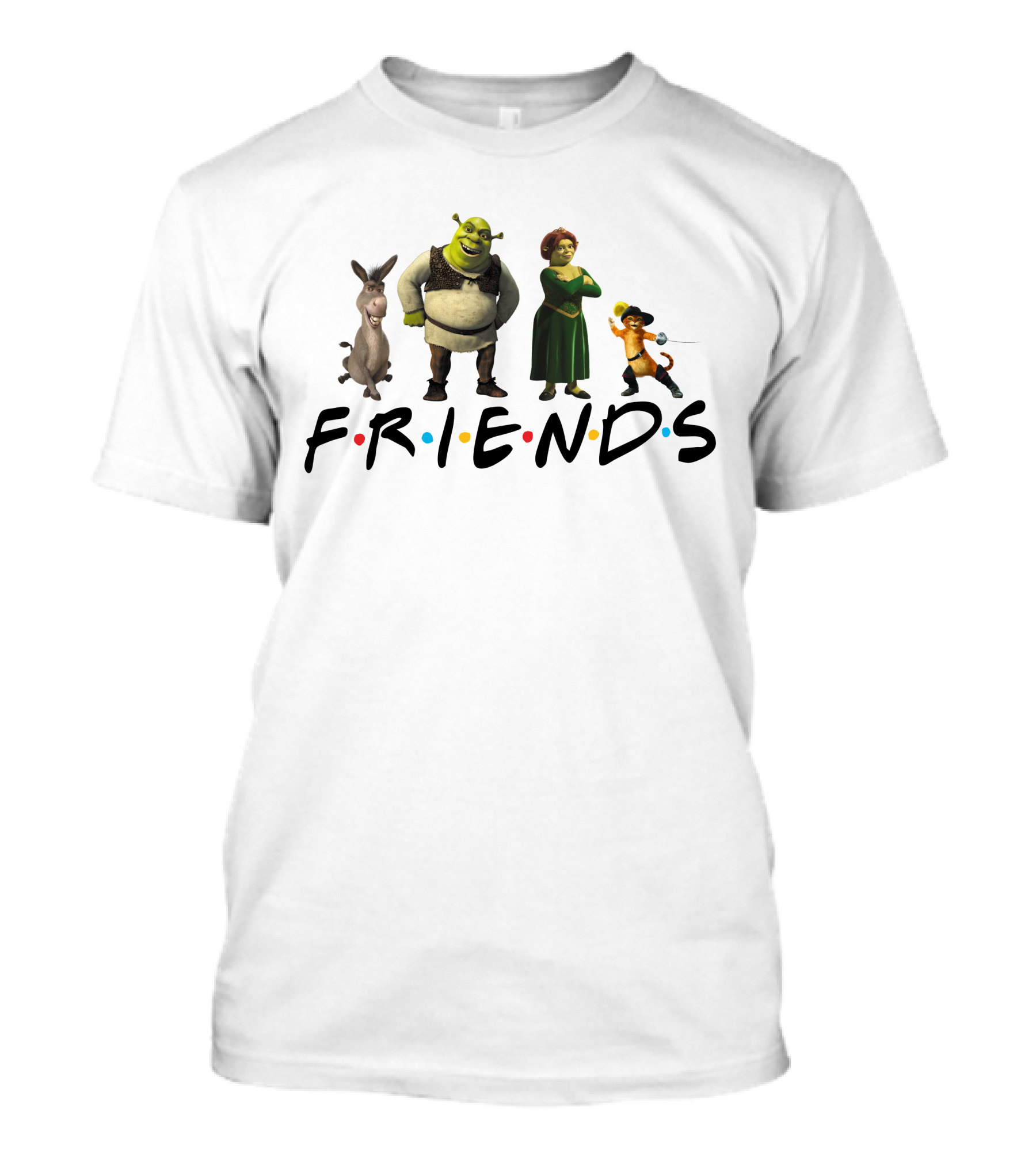 Shrek Characters Friends Tv Show T-Shirt
