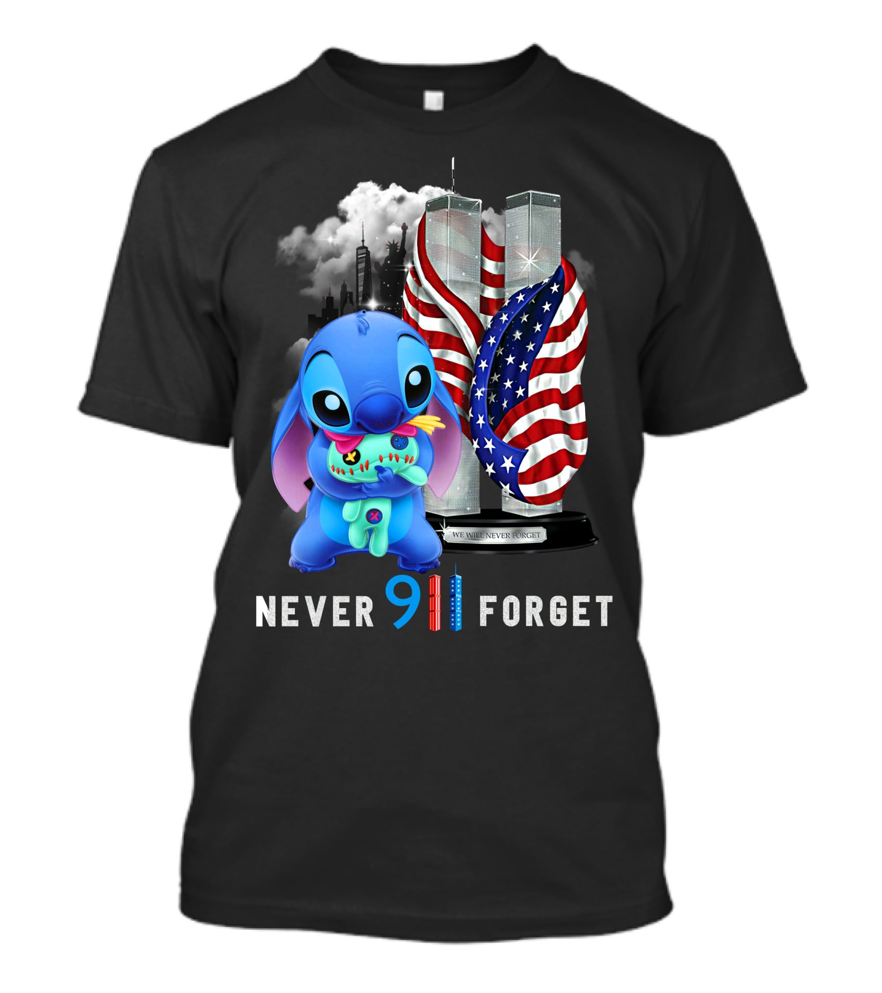Never Forget Stitch 9/11 Tribute T-Shirt