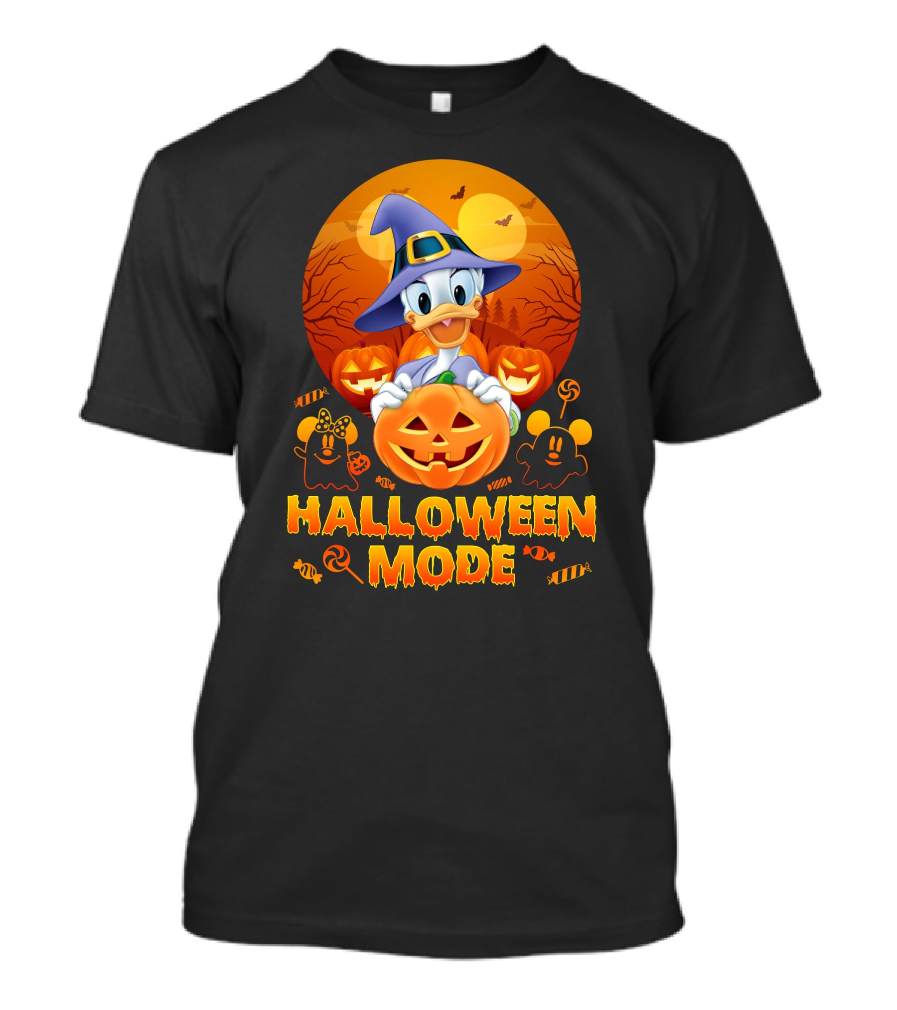Daisy Halloween Mode Pumpkin Wizard Scene T-Shirt