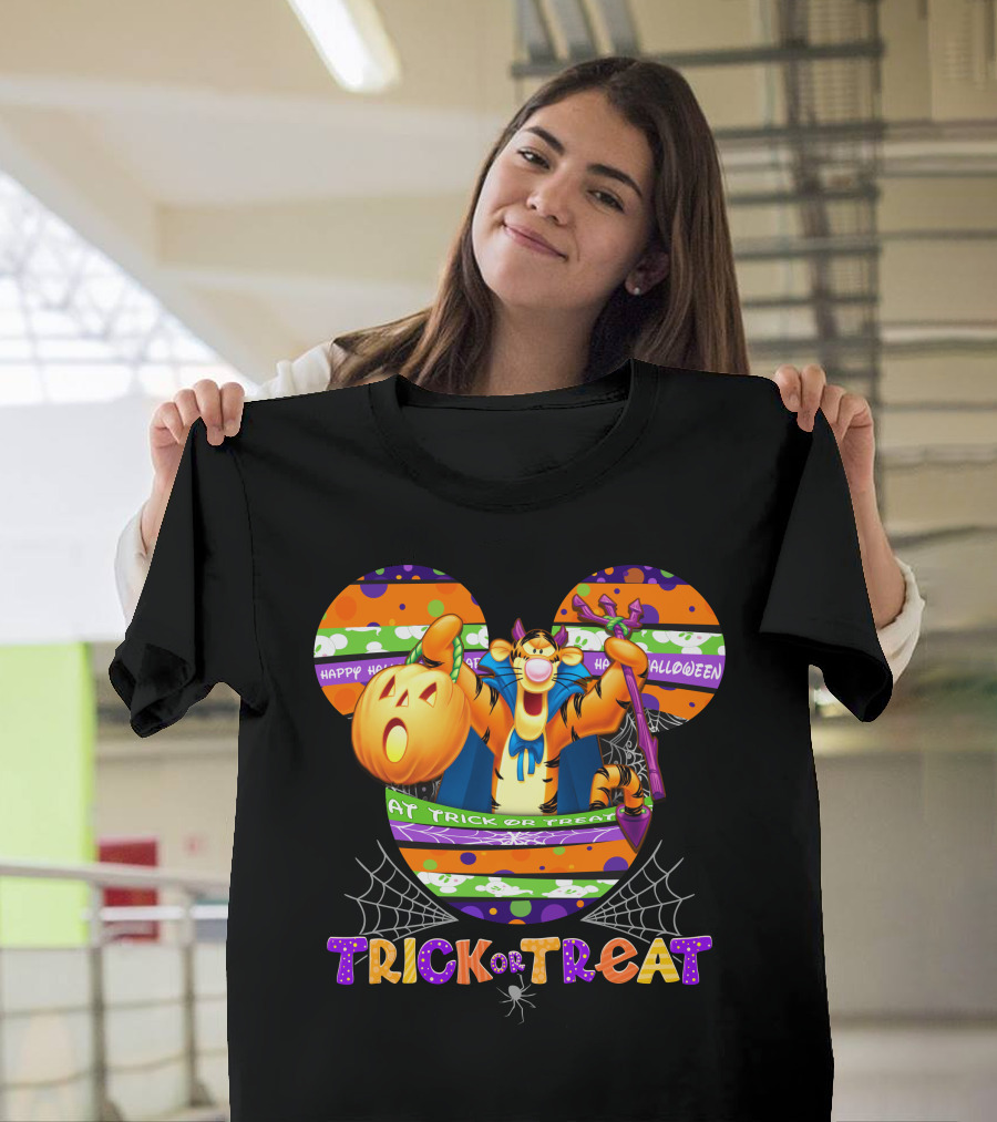 Tigger Trick Or Treat Happy Halloween Mickey Ears T-Shirt
