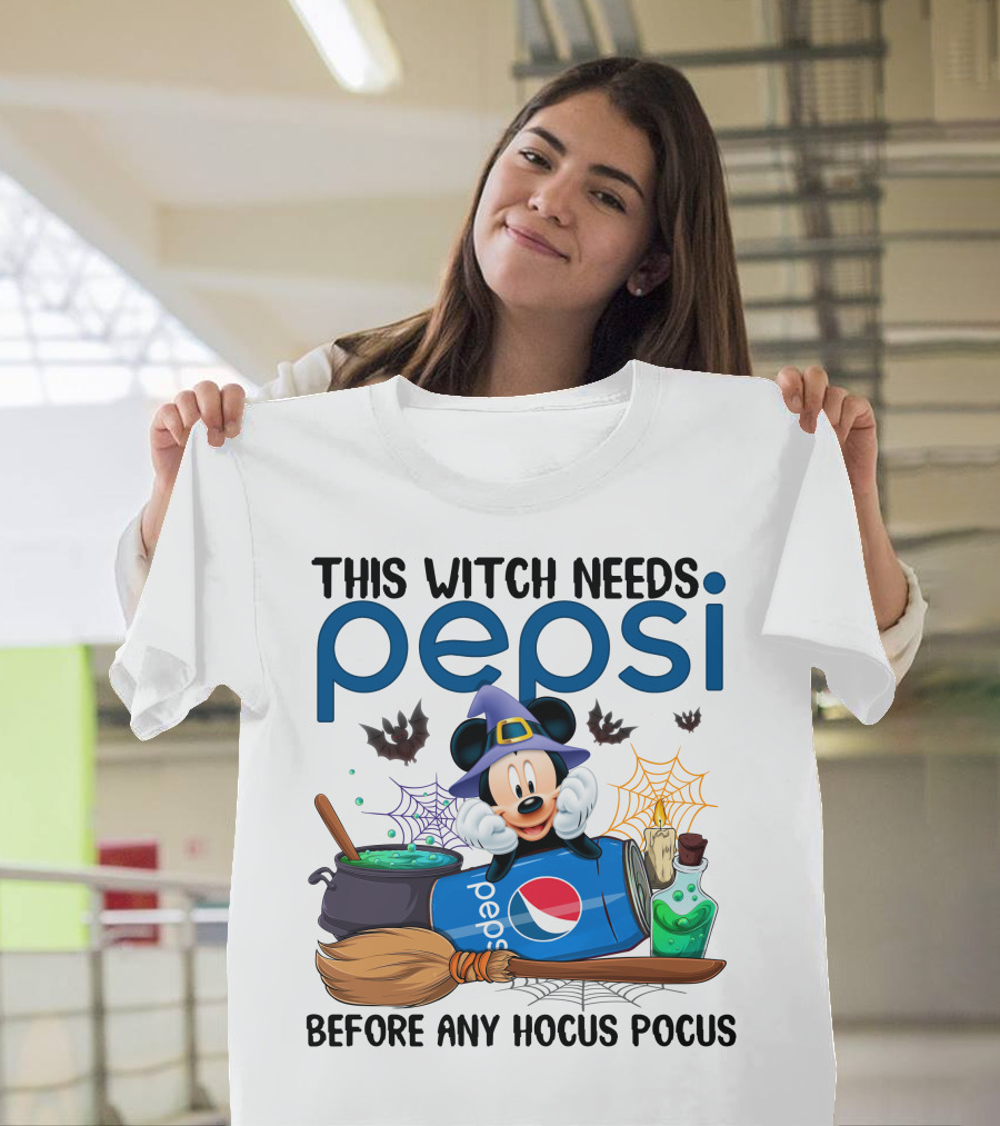 This Witch Needs Pepsi With Mickey Before Any Hocus Pocus T-Shirt