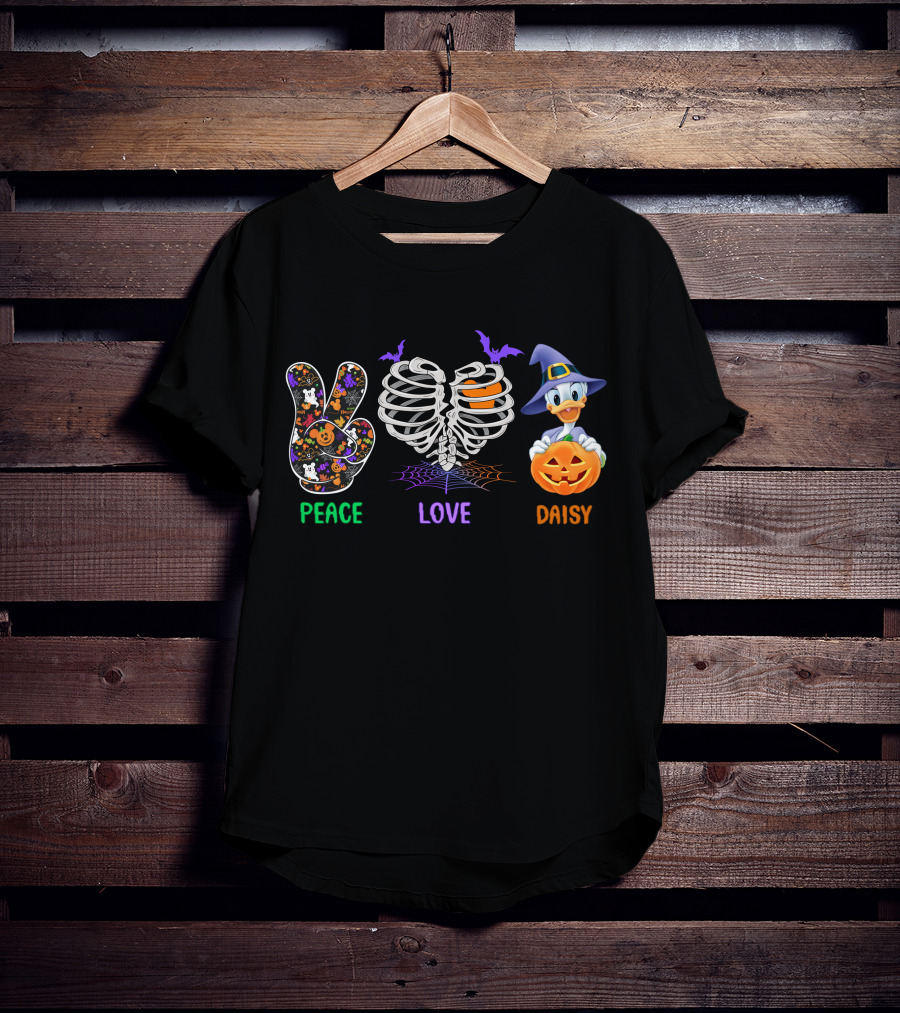 Peace Love Daisy Halloween Icons T-Shirt