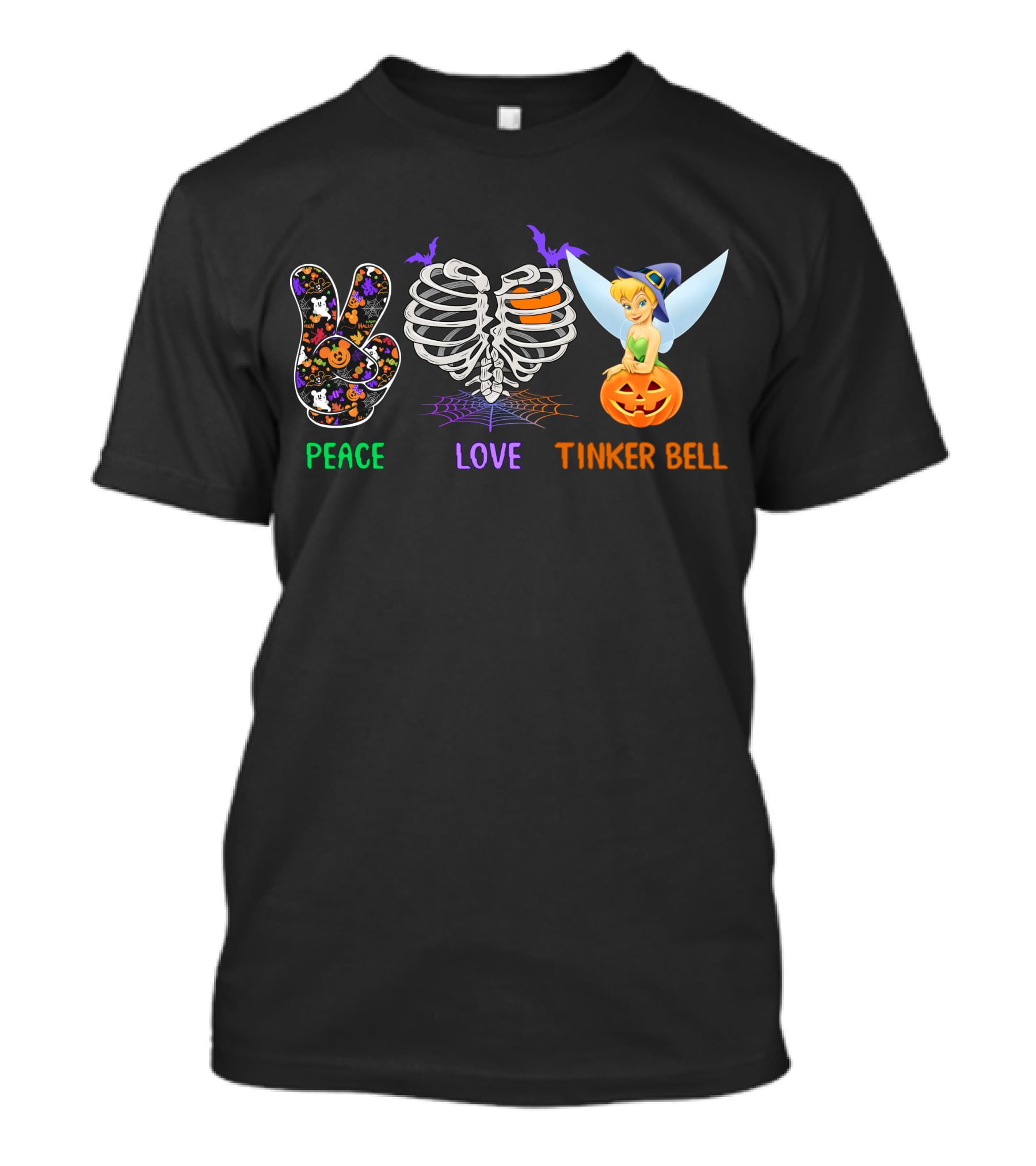 Peace Love Tinker Bell Halloween Theme T-Shirt