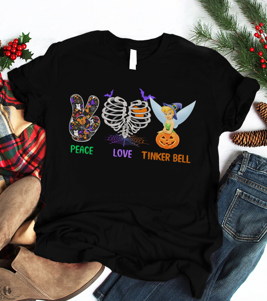 Peace Love Tinker Bell Halloween Theme T-Shirt