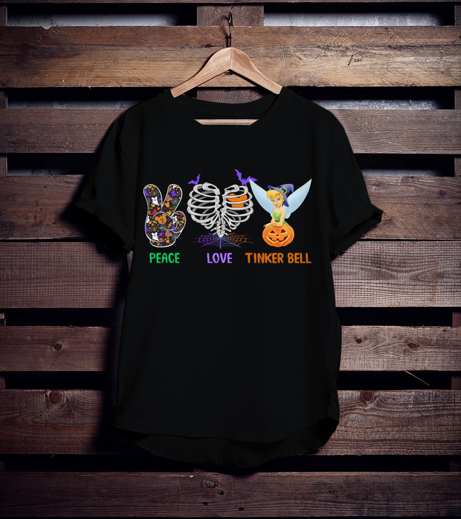 Peace Love Tinker Bell Halloween Theme T-Shirt