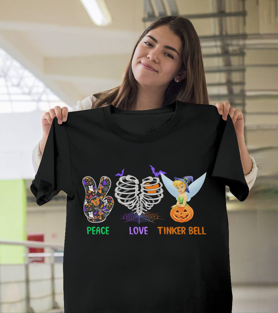 Peace Love Tinker Bell Halloween Theme T-Shirt