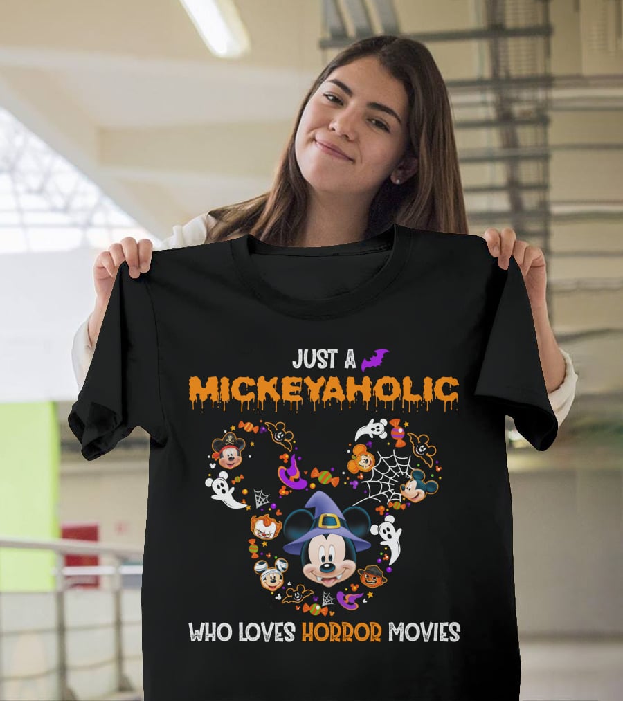 Just A Mickeyaholic Who Loves Horror Movies T-Shirt