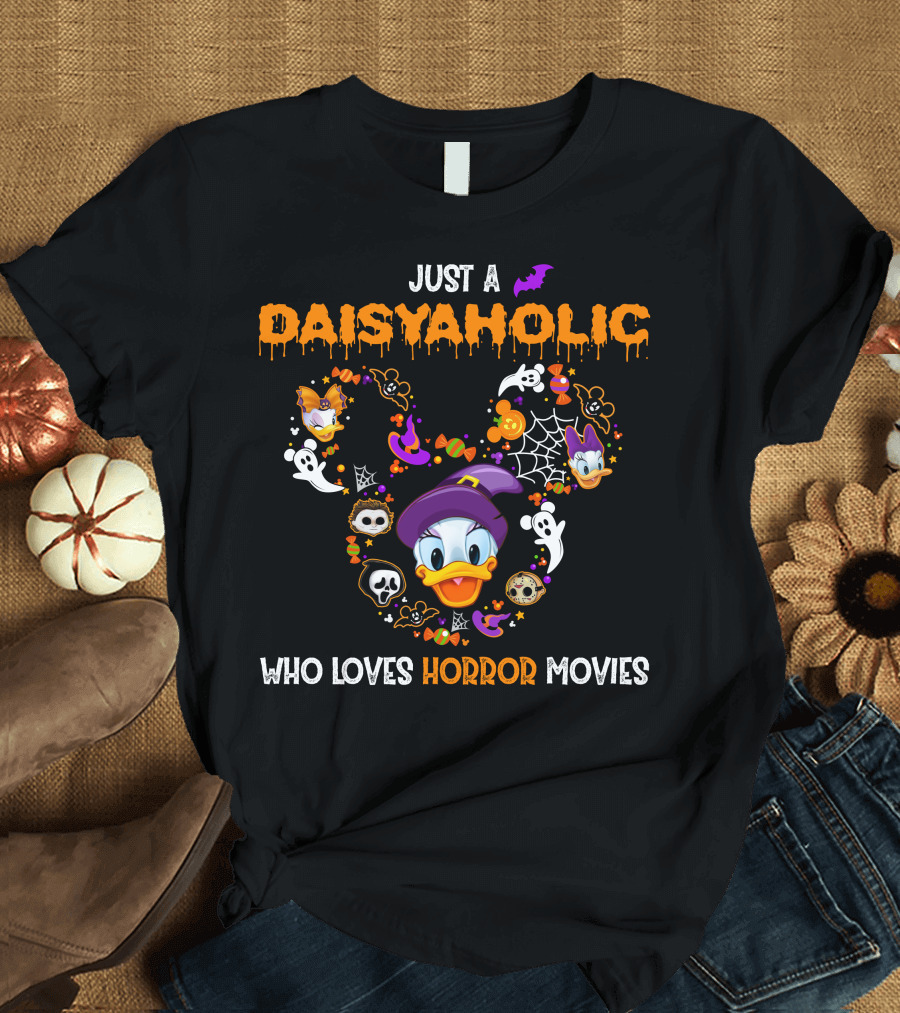 Just A Daisyaholic Who Loves Horror Movies T-Shirt