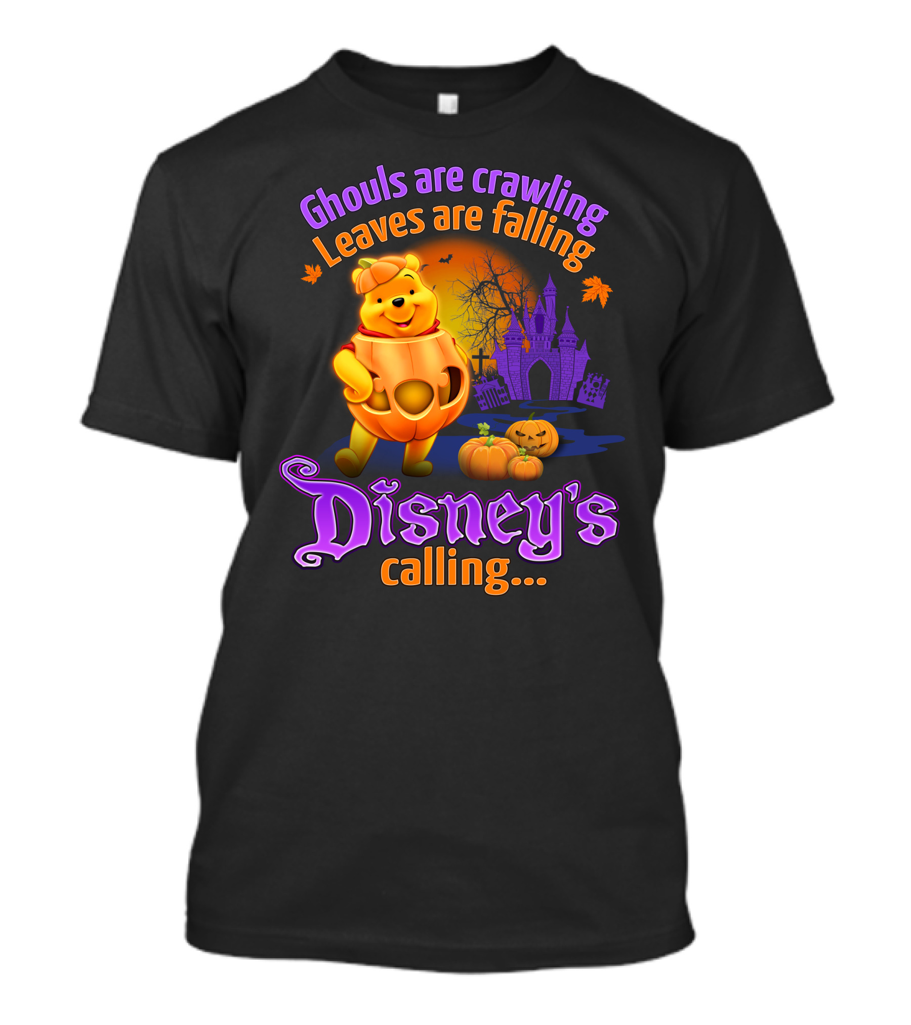 Ghouls Are Crawling Leaves Are Falling Disney's Calling Winnie The Pooh Halloween T-Shirt