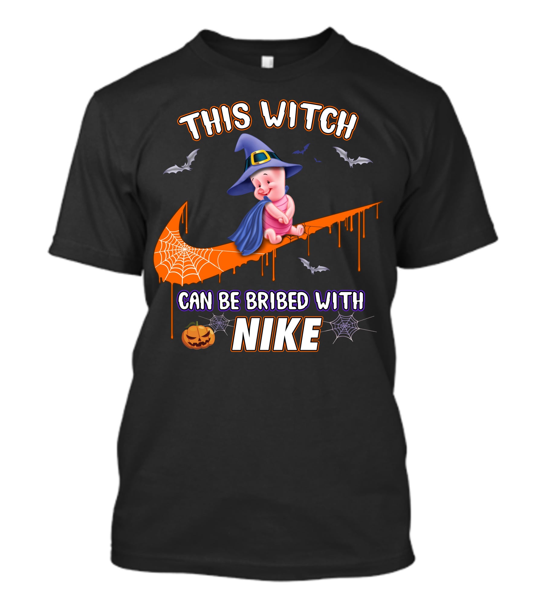 This Witch Can Be Bribed With Nike Piglet Halloween Theme T-Shirt