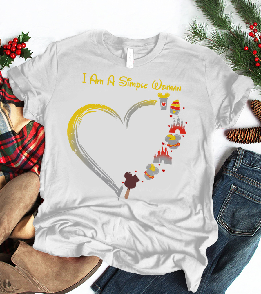 I Am A Simple Woman With Dumbo Ice Cream And Castle Hearts T-Shirt