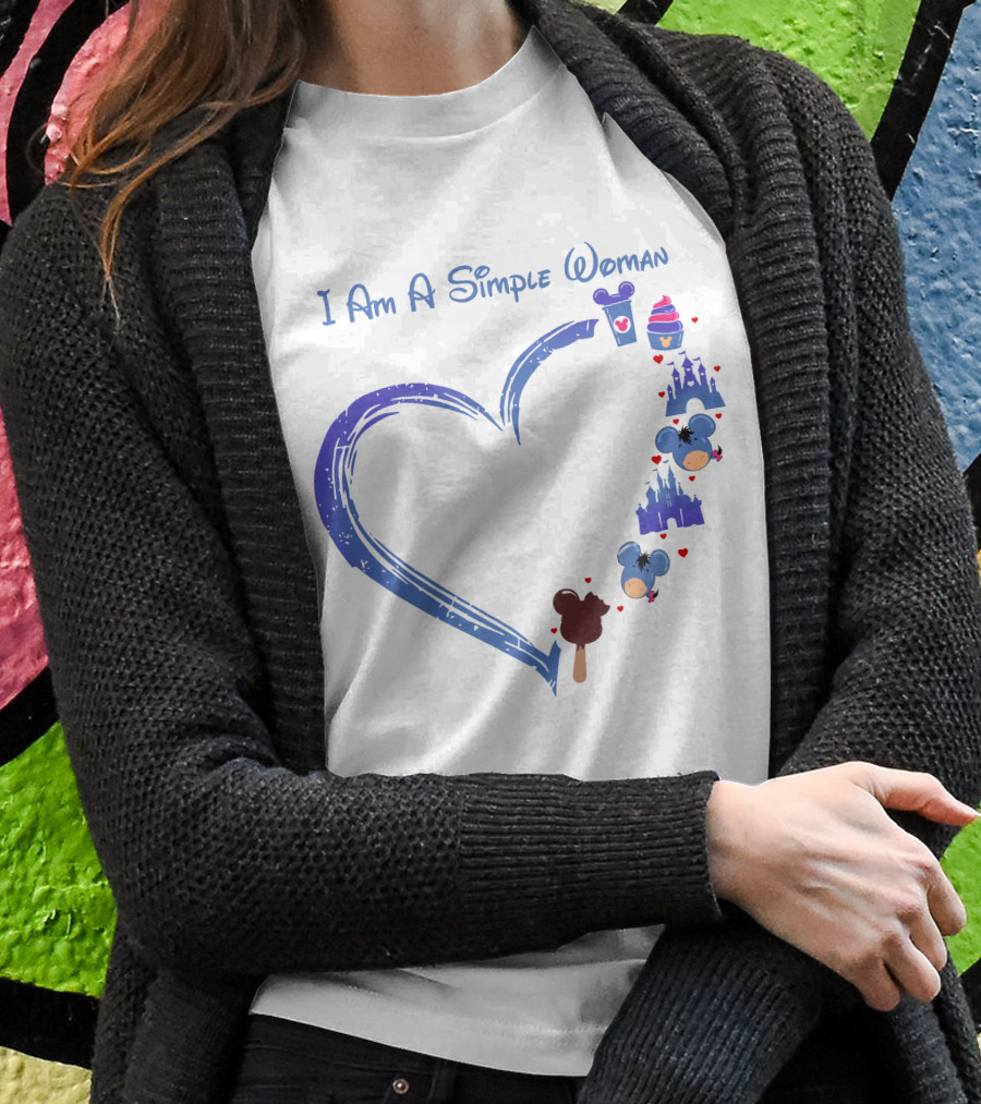 I Am A Simple Woman Mickey Castle Ice Cream Minnie Ears T-Shirt