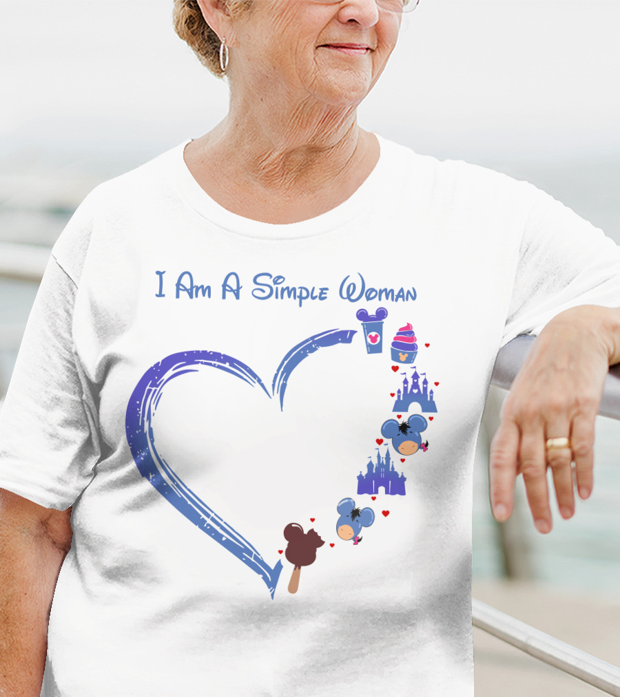I Am A Simple Woman Mickey Castle Ice Cream Minnie Ears T-Shirt
