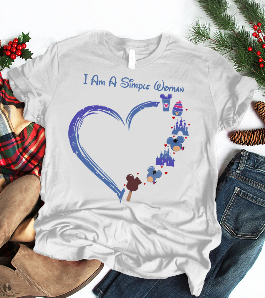 I Am A Simple Woman Mickey Castle Ice Cream Minnie Ears T-Shirt