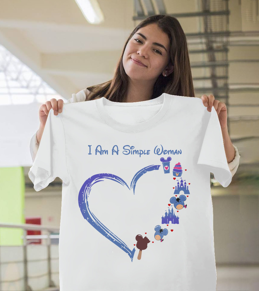 I Am A Simple Woman Mickey Castle Ice Cream Minnie Ears T-Shirt