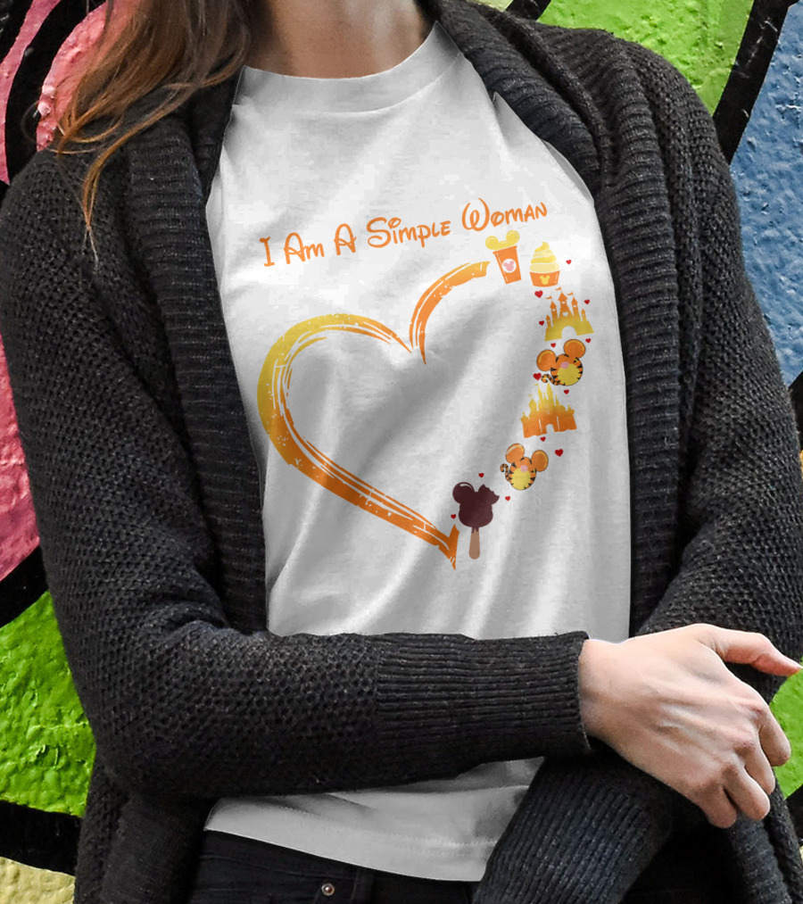 I Am A Simple Woman Mickey Treats Castle Heart T-Shirt