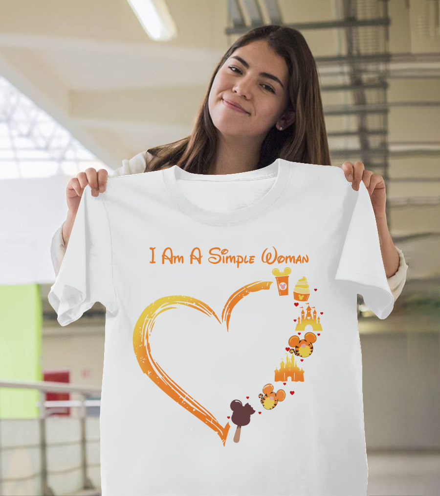 I Am A Simple Woman Mickey Treats Castle Heart T-Shirt