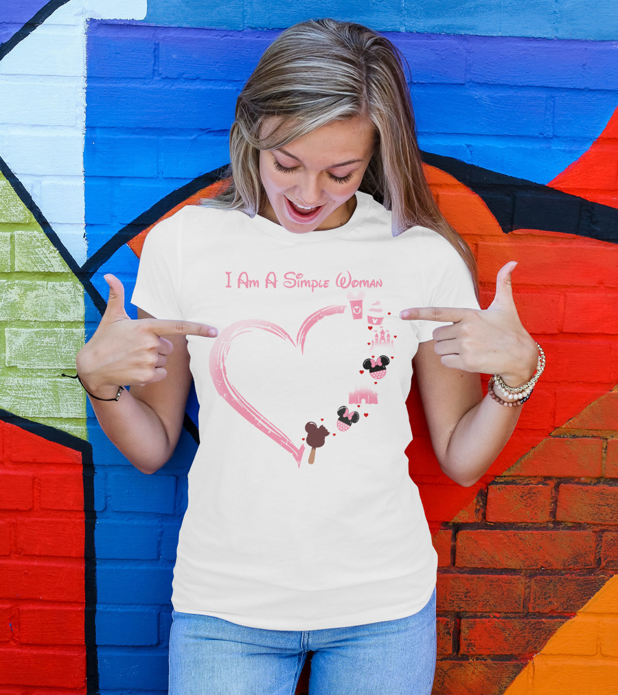 I Am A Simple Woman Coffee Castle Minnie Ears T-Shirt