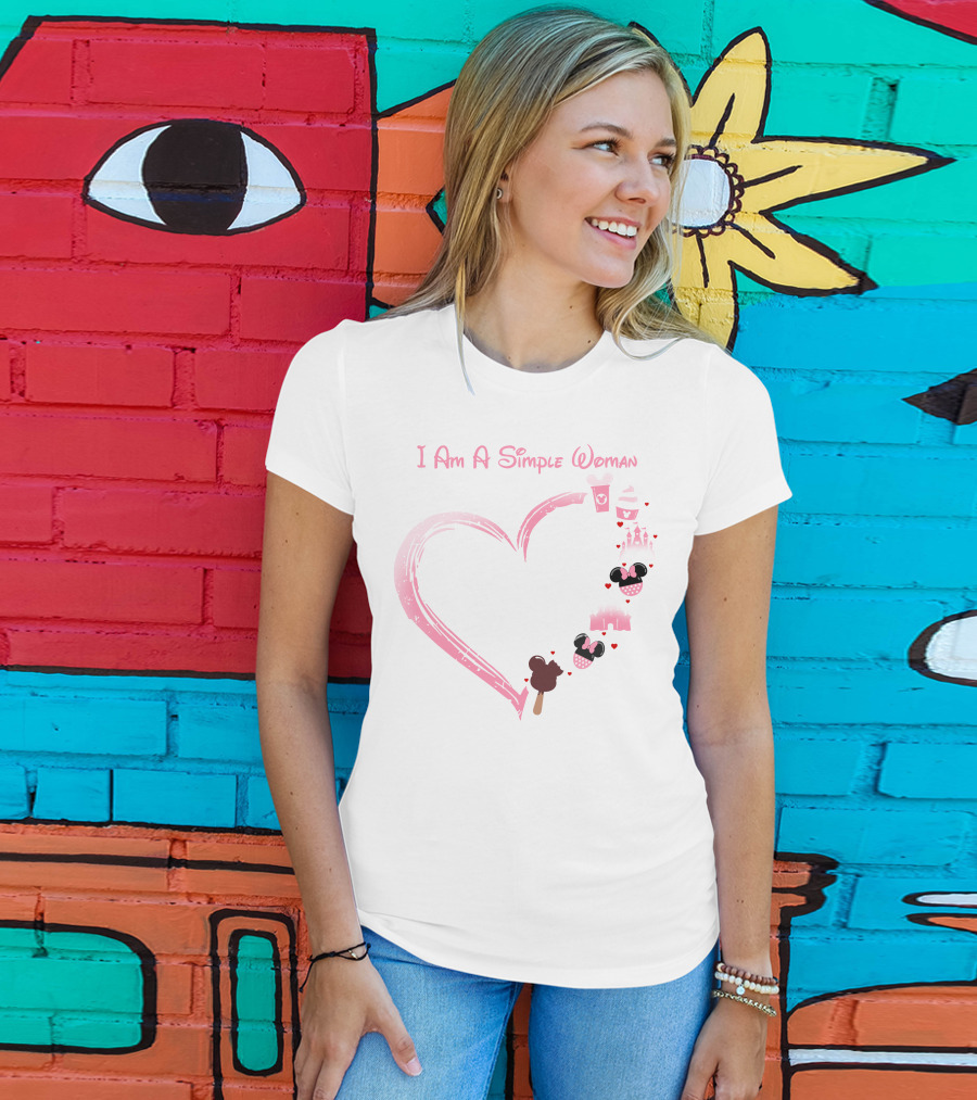 I Am A Simple Woman Coffee Castle Minnie Ears T-Shirt