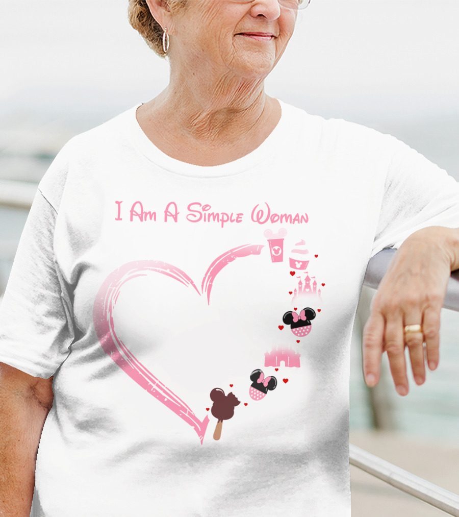 I Am A Simple Woman Coffee Castle Minnie Ears T-Shirt