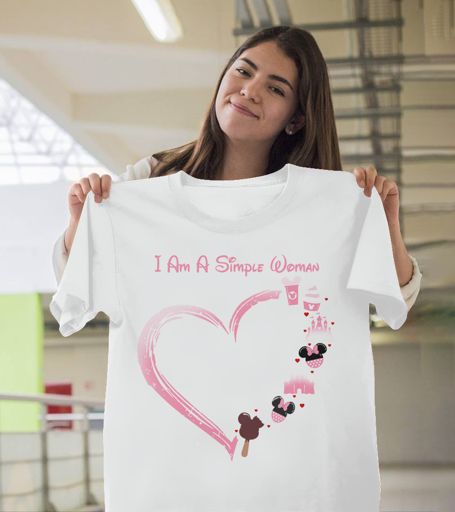I Am A Simple Woman Coffee Castle Minnie Ears T-Shirt