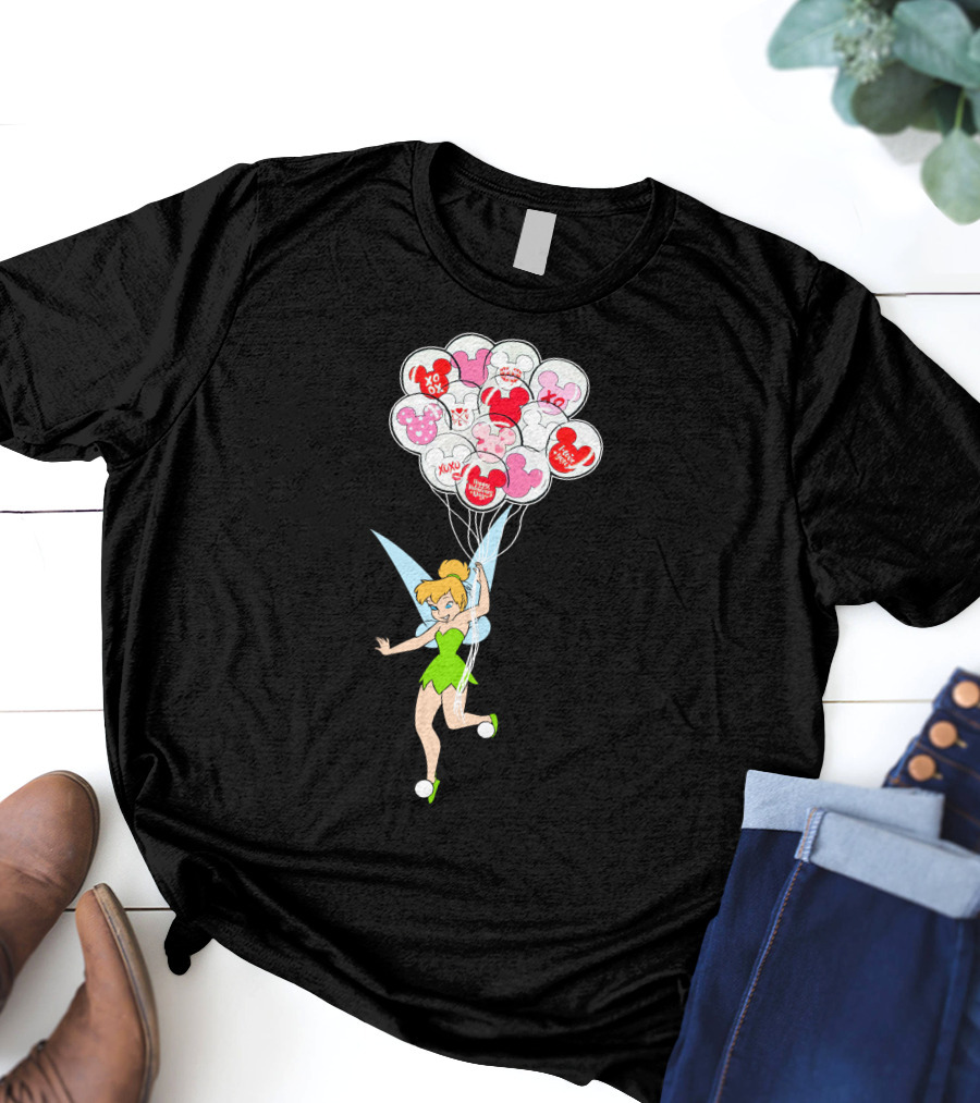Tinkerbell Minnie Balloons Love Xoxo Disney Icons T-Shirt
