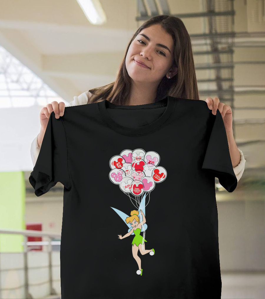 Tinkerbell Minnie Balloons Love Xoxo Disney Icons T-Shirt