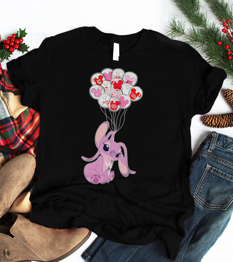 Angel Valentine's Day Balloons And Hearts T-Shirt