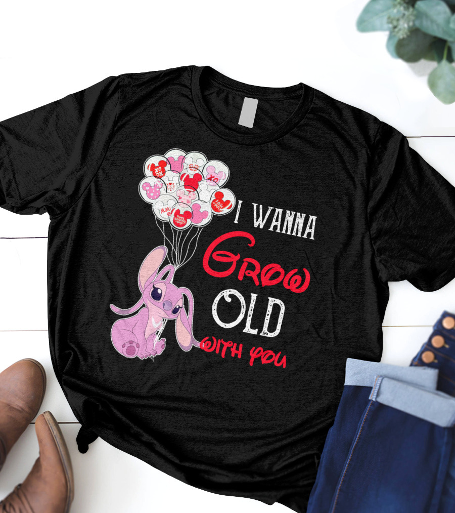I Wanna Grow Old With You Angel Heart Balloons T-Shirt