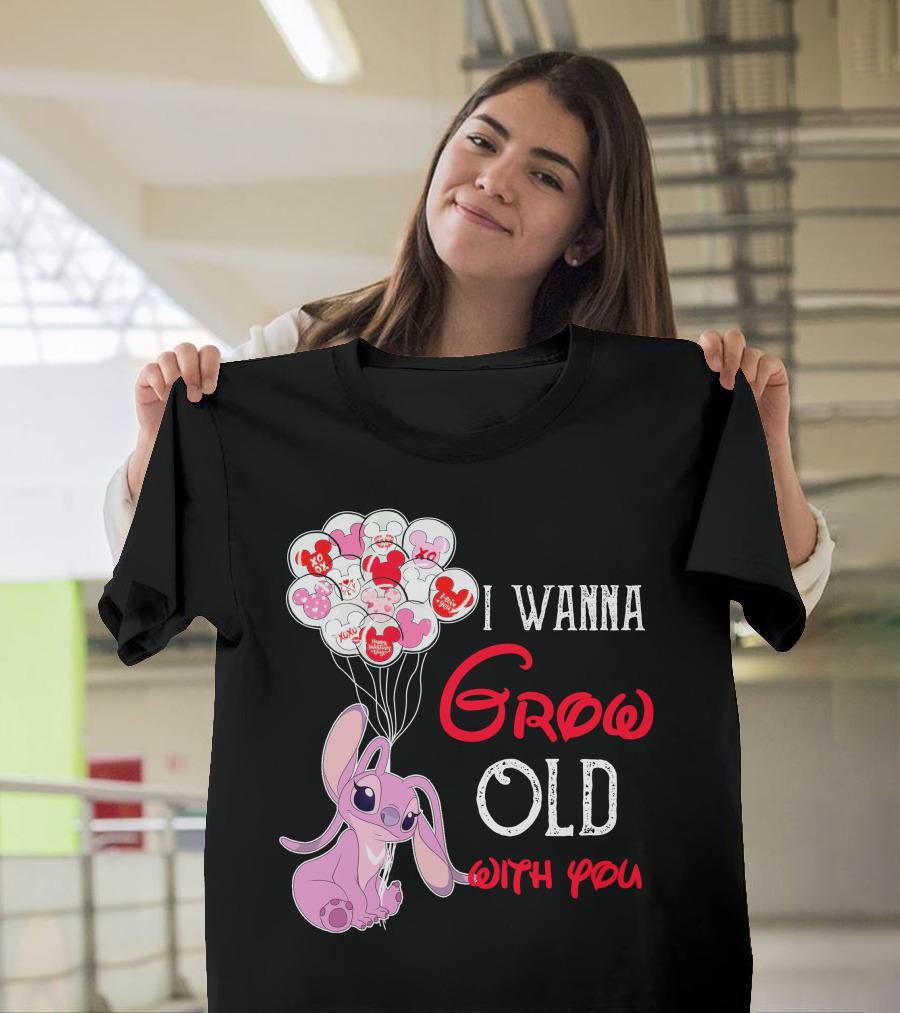 I Wanna Grow Old With You Angel Heart Balloons T-Shirt