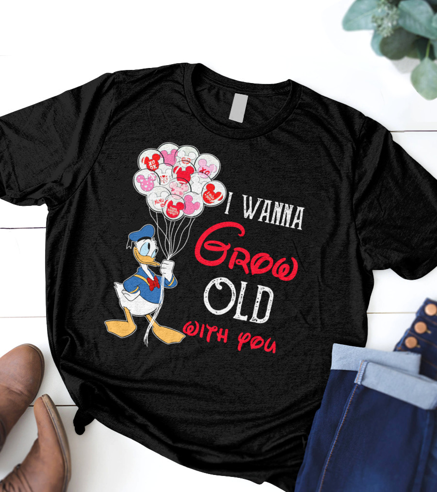 Donald Duck I Wanna Grow Old With You Balloons T-Shirt