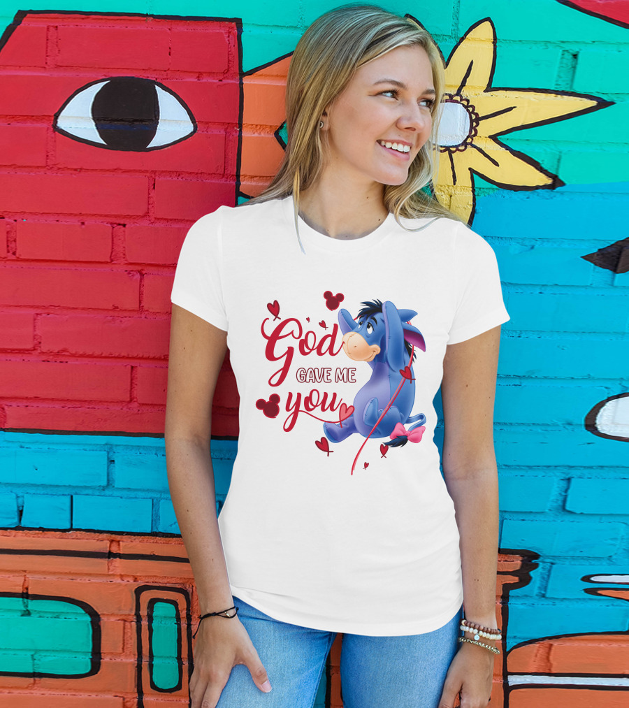 God Gave Me You Eeyore Mickey Hearts T-Shirt