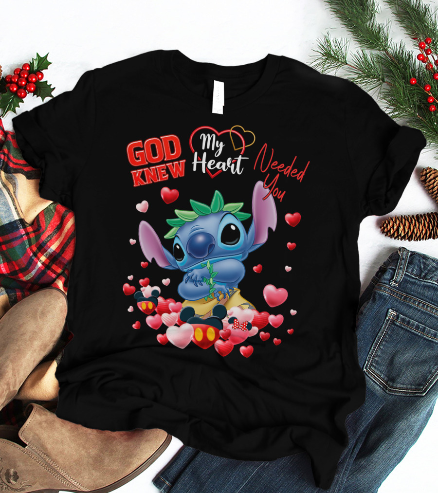 God Knew My Heart Needed You Stitch Hearts T-Shirt