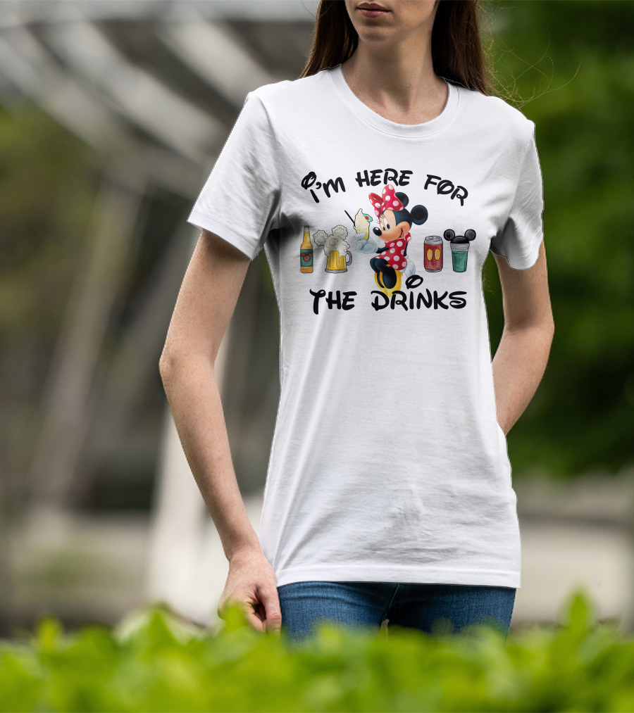 I'm Here For The Drinks Minnie Mouse T-Shirt